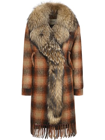 Bazar Deluxe Check Furred Coat