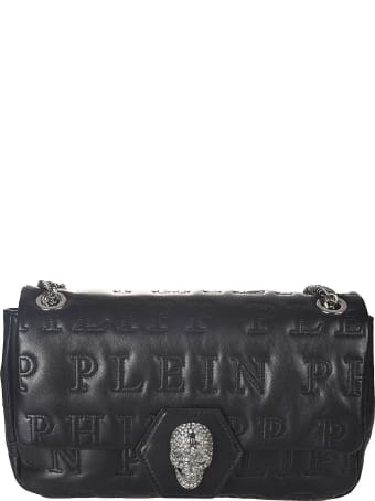 Philipp Plein Logo Quilted Embellished Skull Shoulder Bag