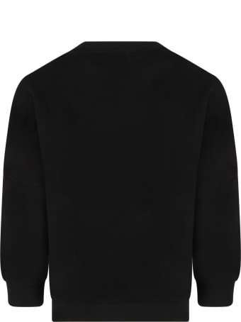 Rykiel Enfant Black Sweatshirt For Girl With Logo