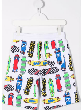 Stella McCartney Kids Cotton Bermuda Shorts With Skateboards Allover Print