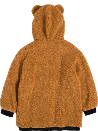 Moschino Brown Teddy Hoodie With Logo