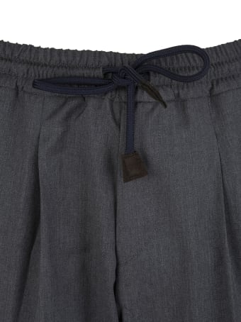Fedeli Man Anthracite Grey Tailored Trousers With Elasticated Waist