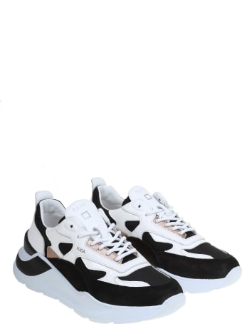 D.A.T.E. Black And White Leather Sneakers