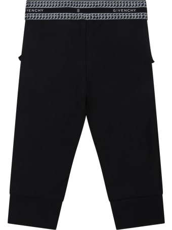Givenchy Black Leggings For Baby Girl With Logo