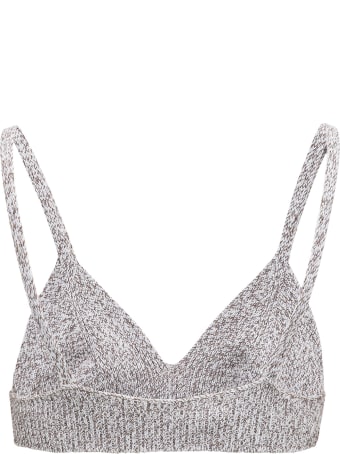 Off-White White Cropped Top In Viscose Blend