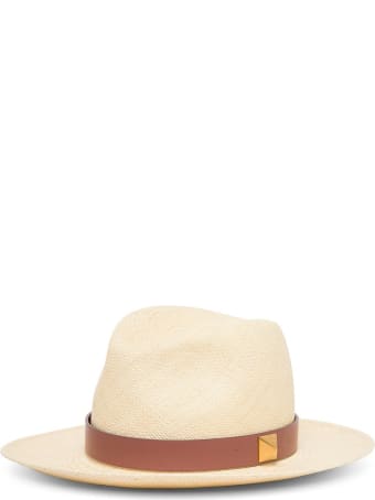 Valentino Garavani Fedora Hat With Rockstud Detail