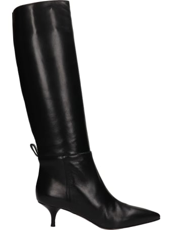 L'Autre Chose High Heels Boots In Black Leather