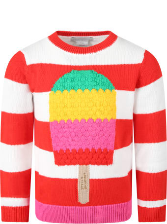 Stella McCartney Kids Multicolor Sweater For Kids With Ice Cream