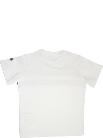 Moncler T-shirt With Tricolor Print White
