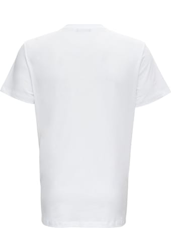 Balmain Laminated Logo Tee In White Jersey
