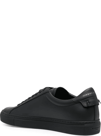 Givenchy Man Matte Black Urban Street Sneakers With Latex Stripe
