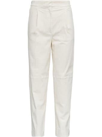 Antonelli Titano White Velvet Trousers