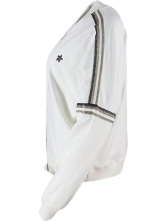 Lorena Antoniazzi Jogging Sweatshirt With Lurex Inserts Along The Arm