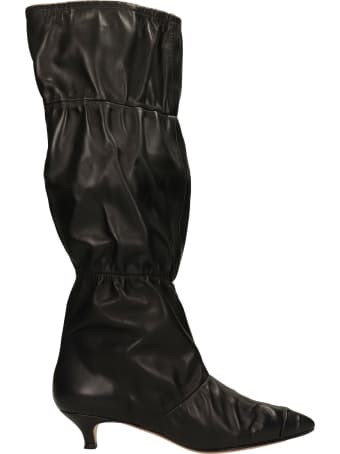 Alchimia Low Heels Boots In Black Leather