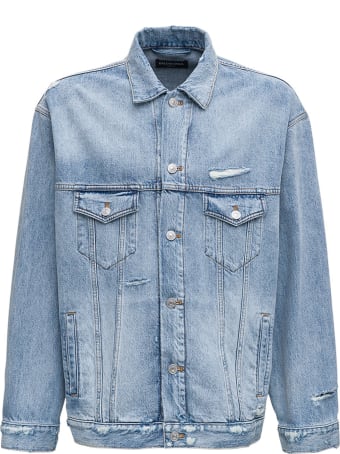 Balenciaga Large Fit Jacket In Organic Vintage Denim
