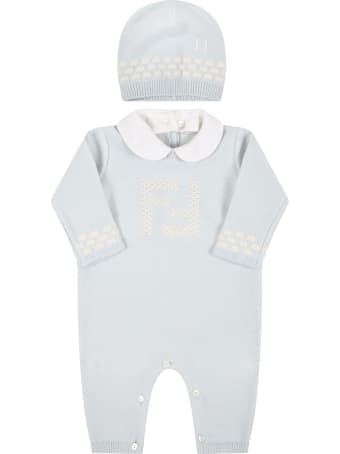 Fendi Light Blue Set For Baby Boy With Douple Ff