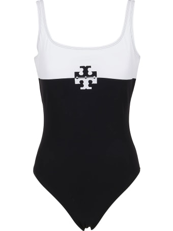 Tory Burch Color-blocked Logo Tank Suit