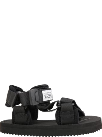 SUICOKE Black Depa Sandals For Kids With Logo