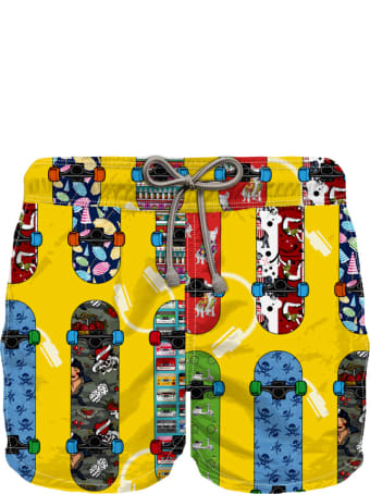 MC2 Saint Barth Skateboard Yellow Boy Swim Trunks