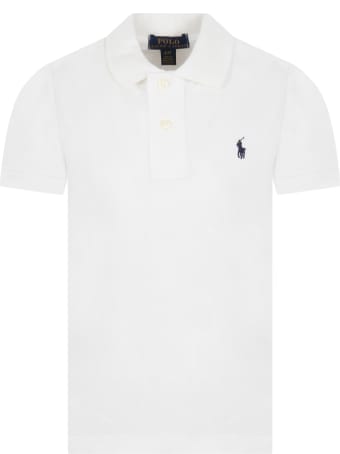 Ralph Lauren White Polo Shirt For Kids With Pony Logo