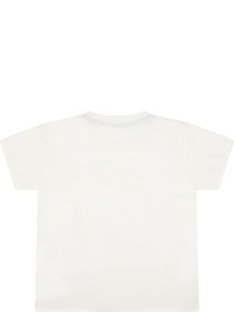 Dolce & Gabbana Ivory T-shirt For Baby Kids With Logo