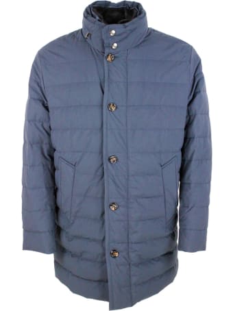 Kired Padded Jacket In Real Goose Down With Retractable Hood. Zip Closure And Detachable Fur Collar