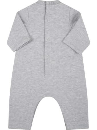 Moncler Grey Babygrow For Baby Kids With Logo