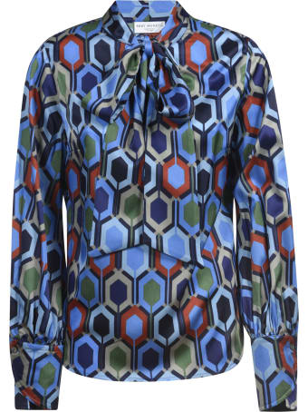 Eddy Monetti Printed Bow Silk Shirt