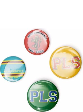 Philosophy di Lorenzo Serafini Kit Of Multicolor Brooches With Logo