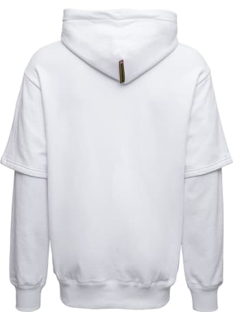 Evisu White Cotton Evisu X Sfera Ebbasta Hoodie With Logo