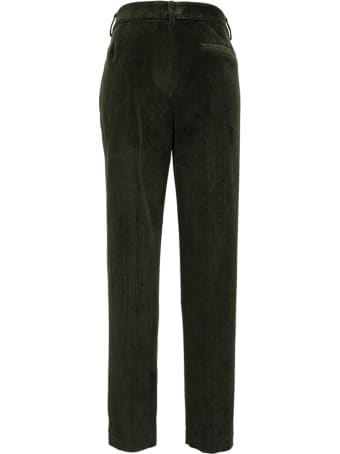 SEMICOUTURE Claudie Green Cotton Ribbed Trousers