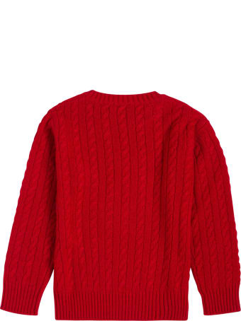 Il Gufo Red Woven Wool Sweater