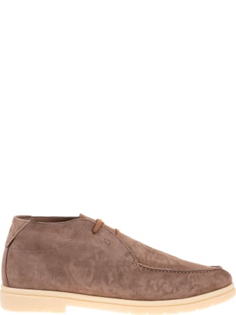 Andrea Ventura Mud-colored Ankle Boots In Calf Leather