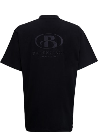 Balenciaga Black Cotton T-shirt With Logo