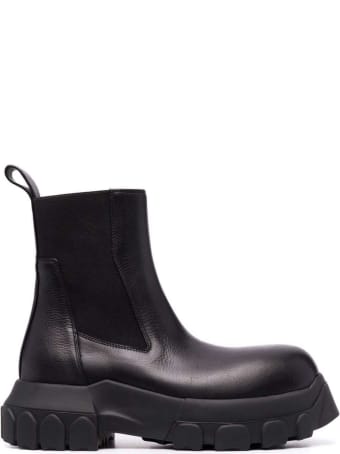 Rick Owens Chunky Black Leather Boots