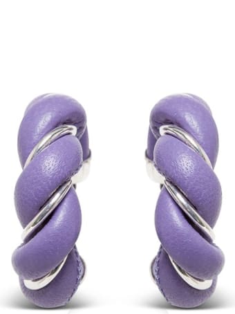 Bottega Veneta Hoop Earrings In Nappa And Silver