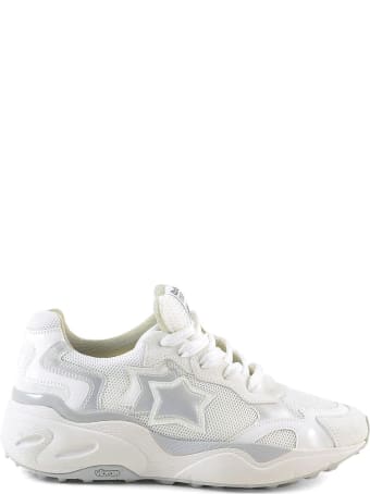 Atlantic Stars White Mesh And Leather Stars Sneakers