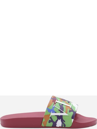 Valentino Garavani Camou7 Sandals In Rubber With Camouflage Details