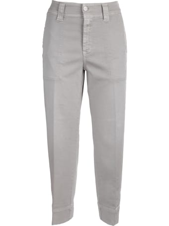Closed Cotton Jeans. High Waist