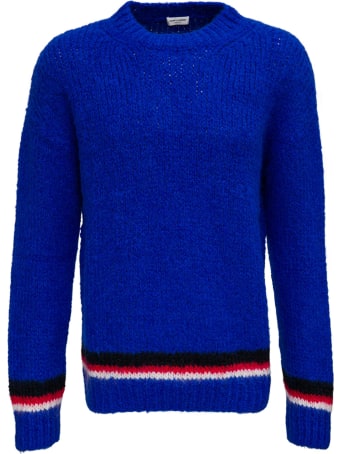 Saint Laurent Blue Wool Blend Sweater