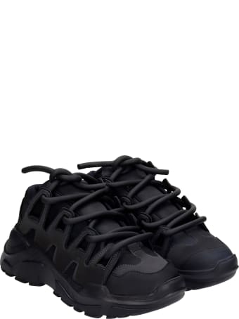 Gienchi Ozzy Sneakers In Black Rubber/plasic