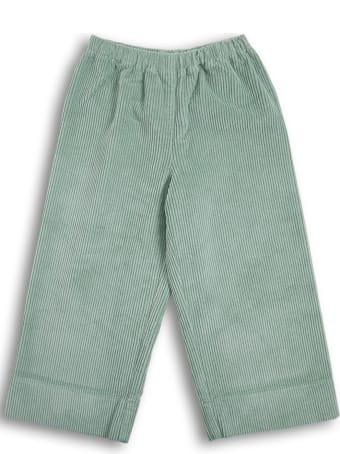 Il Gufo Green Ribbed Cotton Pants