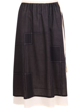 Yoshi Kondo 'hill Layrered' Cotton Skirt