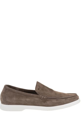 Andrea Ventura Man Taupe Suede Loafer With White Latex Sole