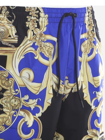 Versace Nylon Swim Shorts With All-over Barocco Print