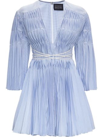 Giovanni Bedin Origami Cotton And Silk Dress With Belt