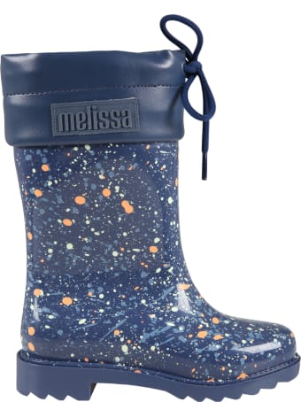 Melissa Blue Boots For Girl With Spots