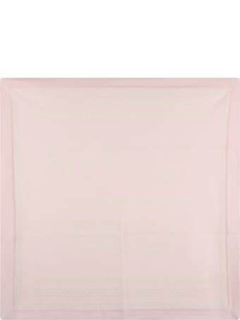 Fendi Pink Blanket For Baby Girl With Logo