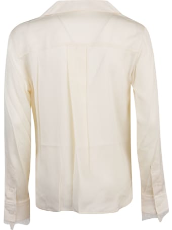 Calvin Klein Collection Blusa Ls Lace Trim