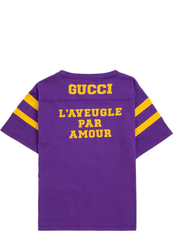 Gucci Purple Cotton T-shirt With Print